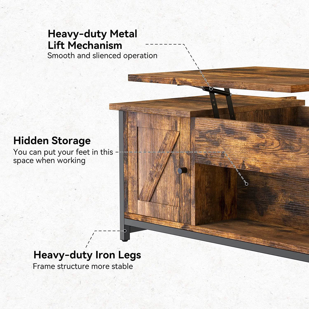 41.7" Lift Top Coffee Table with Storage Drawer Z98124