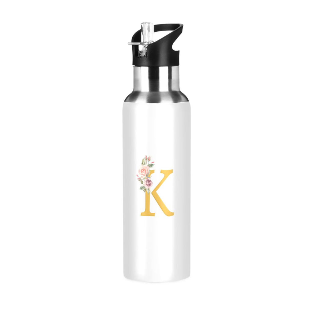 Stainless Steel Insulated Thermos Vacuum Flask Water Bottle with Straw Lid J166327