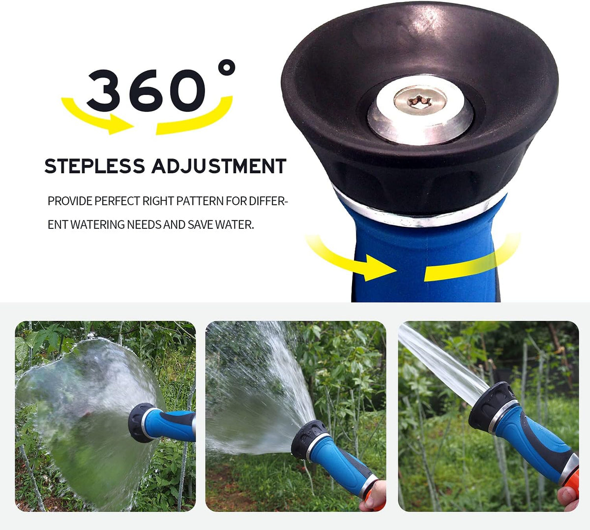 Metal Garden Hose 100 Ft Flexible Stainless Steel Water Hose with High Pressure Nozzle, Pack of 2 E187858