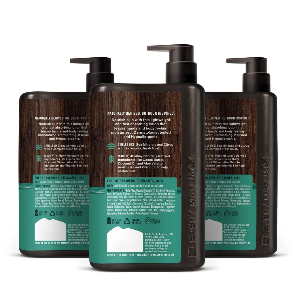 Sea Salt Hand & Body Lotion 13.5 Oz 3 Bottles X1543