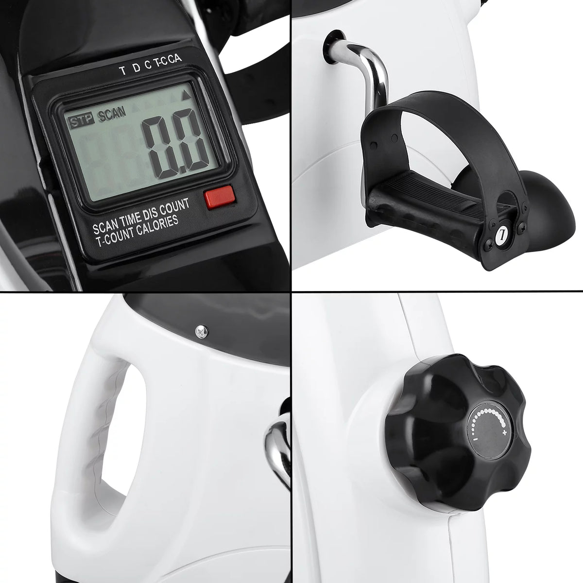 White Portable Mini Exercise Bike with LCD Screen O461657