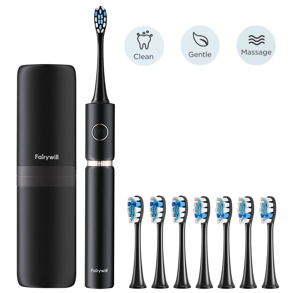Rechargeable UltraSonic Electric Toothbrush with Travel Case & 8 Brush Heads P822
