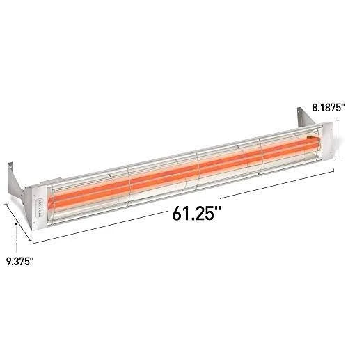 6,000 Watt Dual Element Electric Patio Heater, Stainless Steel W9237