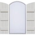 Rustic Faux Wood Shutters with Elliptical Arch Top C157510