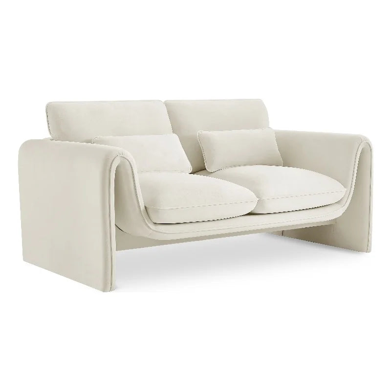 Cream Velvet Loveseat S305197