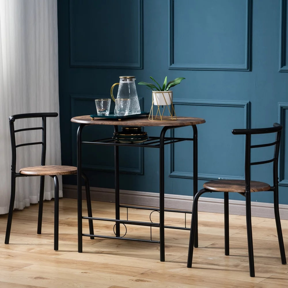 3-Piece Dining Table Set with Metal Frame B8415