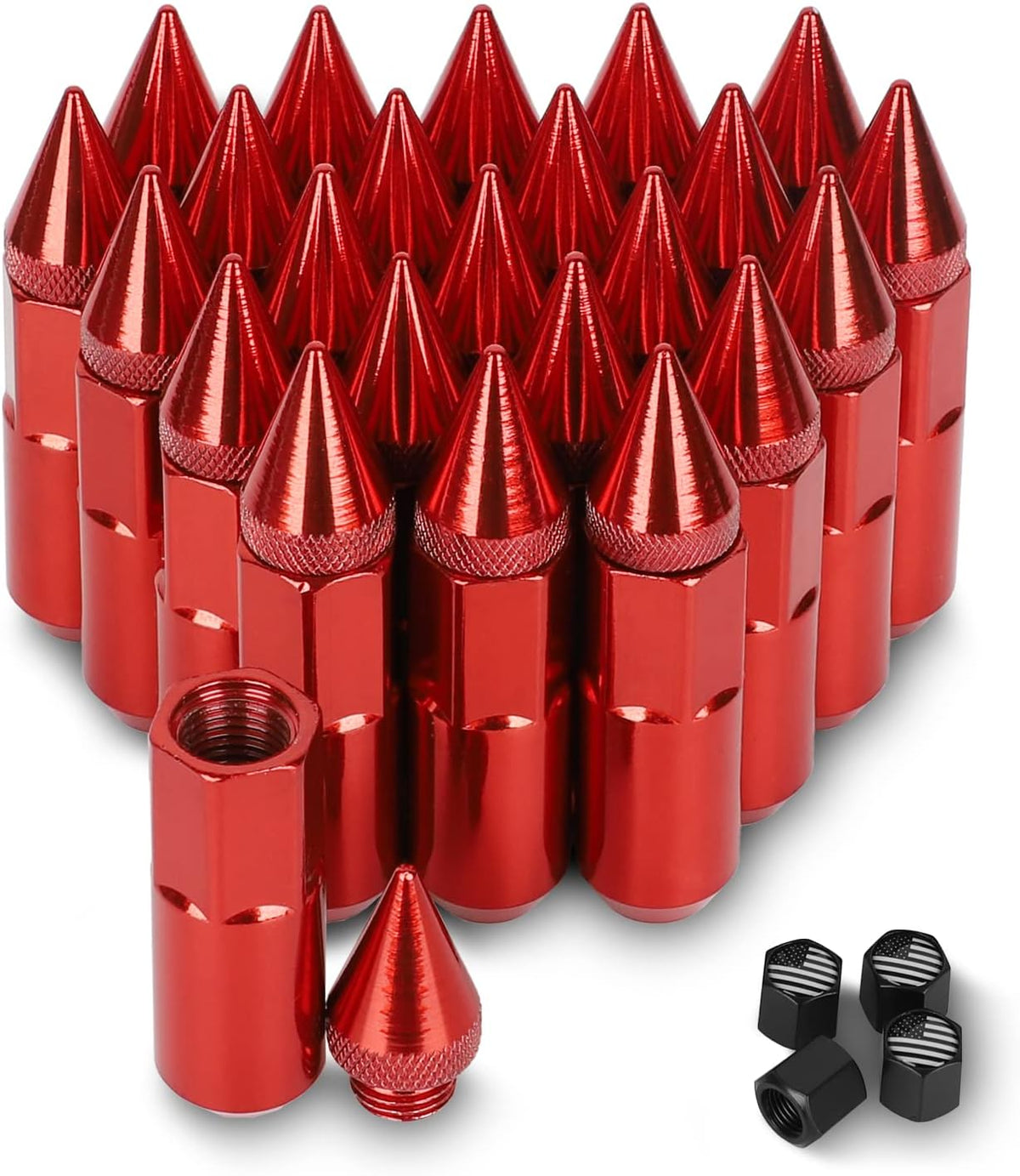 24 PCS Steel Spiked Lug Nuts (Neo Chrome) H7592