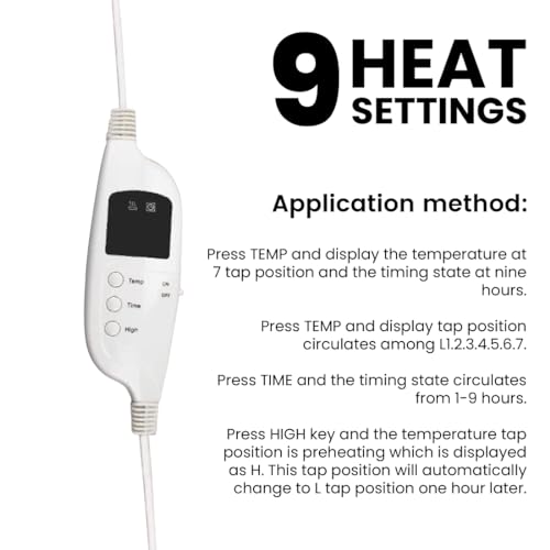 Fleece Massage Table Warmer 31" x 72" with 9 Heat Settings P756