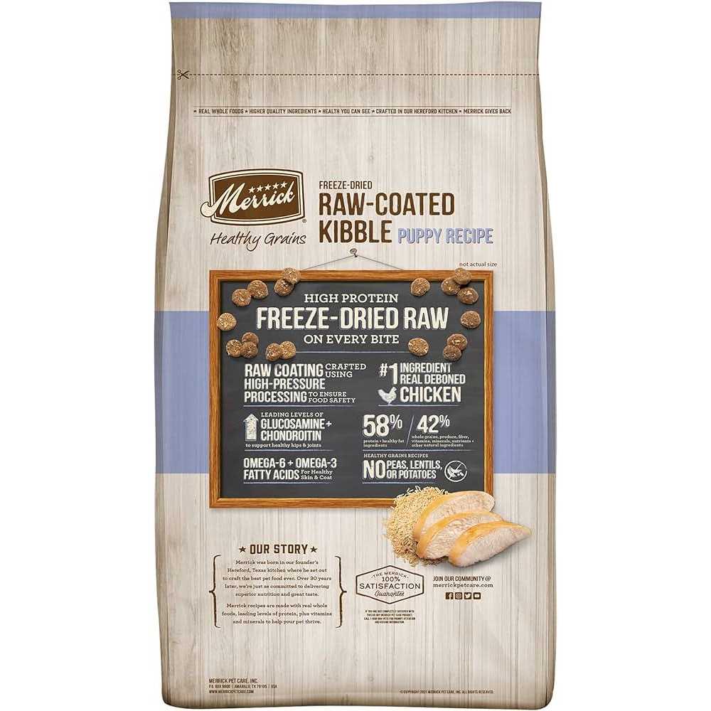 Healthy Grains Freeze Dried Raw Coated Dry Dog Food Puppy Recipe W31726
