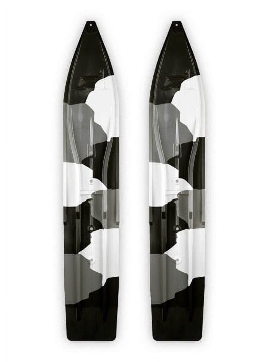 Black/White/Gray Urban Camo 8" Snowmobile Skis W6649