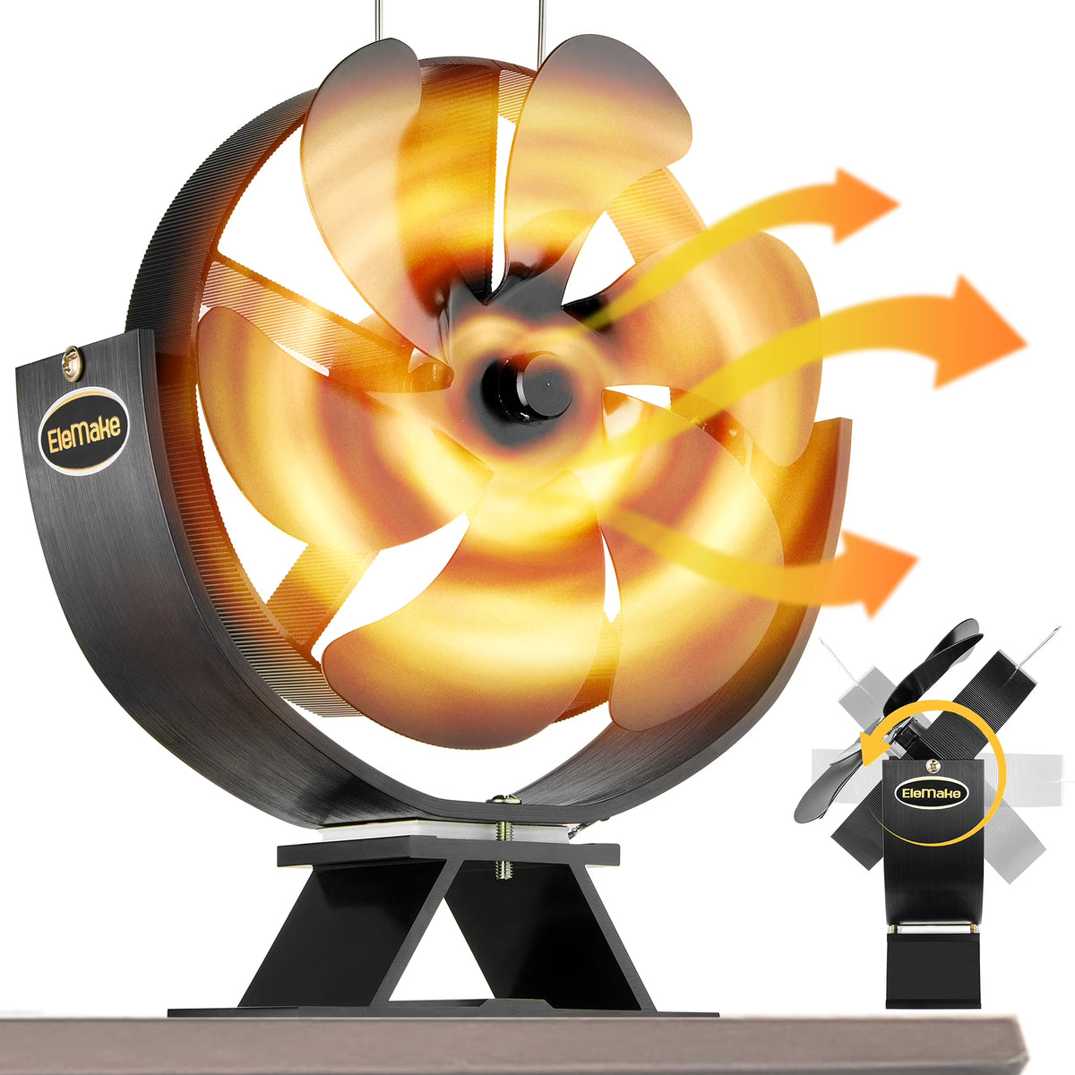6-Blade Heat Powered Fireplace Fan R946