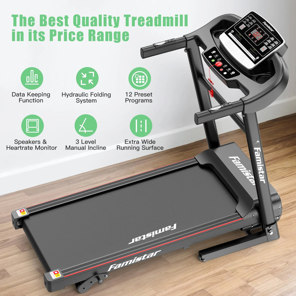 Folding Electric Treadmill with 2.5HP 3 Manual Incline E22360