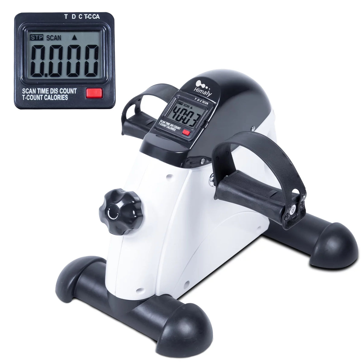 White Portable Mini Exercise Bike with LCD Screen O461657