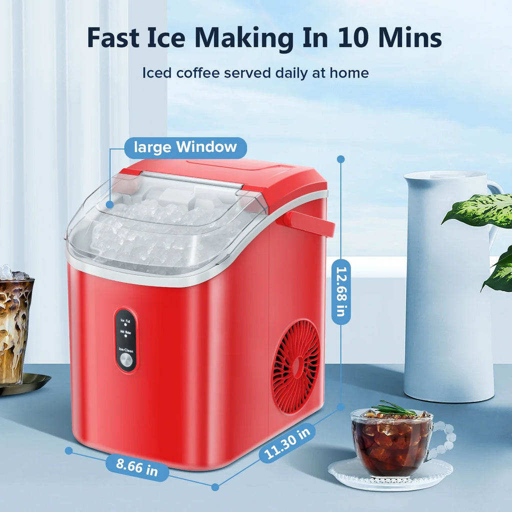 Portable Nugget Ice Maker with Self-Cleaning Function R810