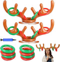 Inflatable Reindeer Antler Hat Ring Toss Game with 2 Antlers, 8 Rings, 1 Inflator H53049