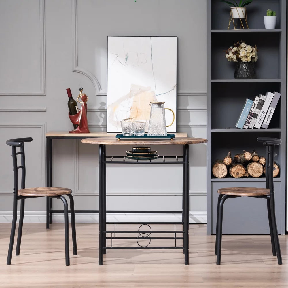 3-Piece Dining Table Set with Metal Frame B8415