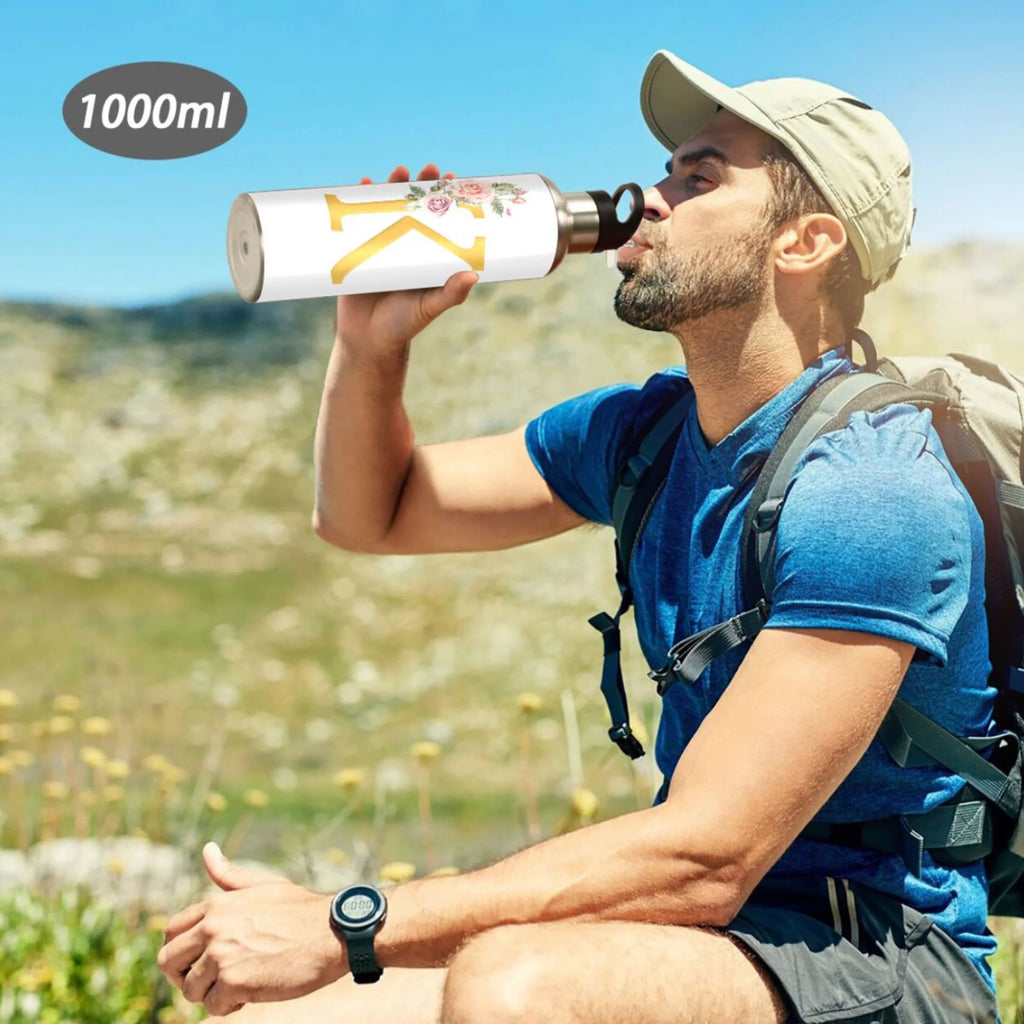 Stainless Steel Insulated Thermos Vacuum Flask Water Bottle with Straw Lid J166327