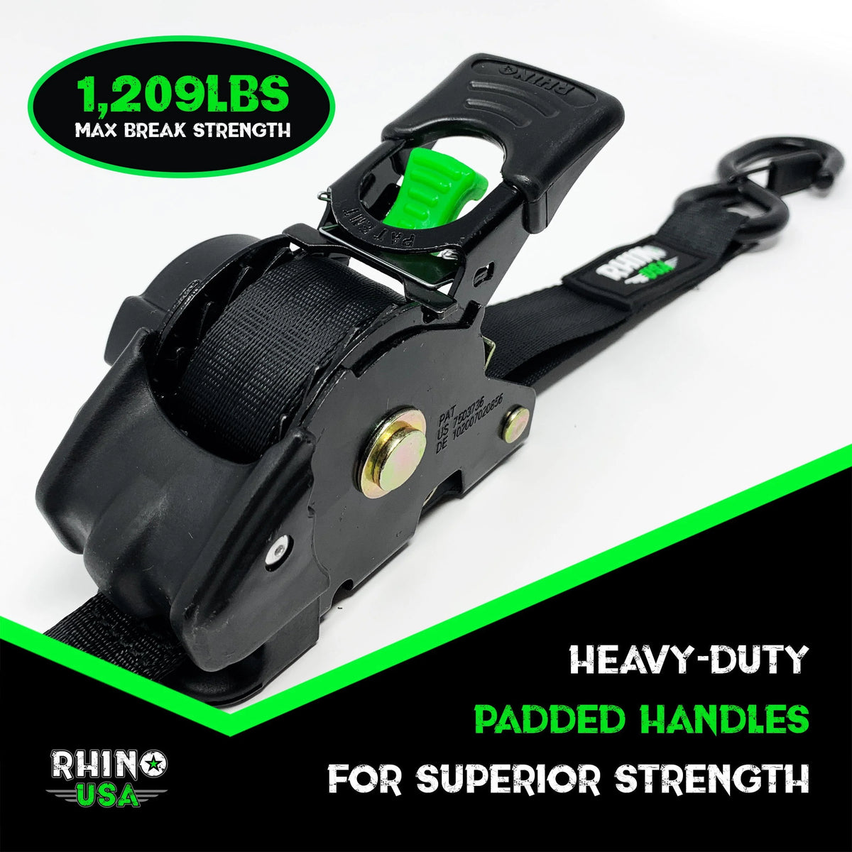 2 x 10' Retractable Ratchet Straps 2-Pack C5683