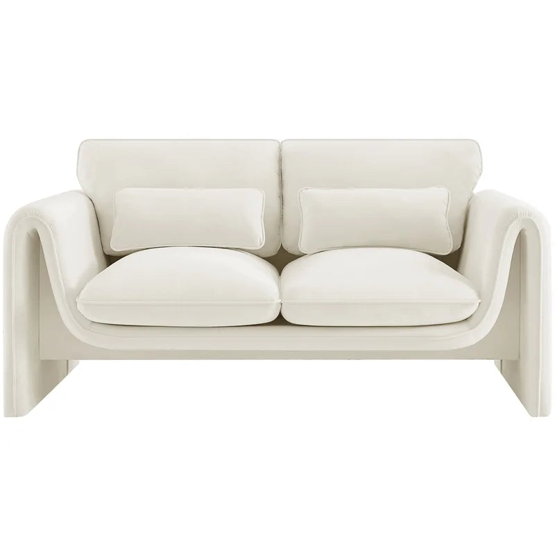 Cream Velvet Loveseat S305197