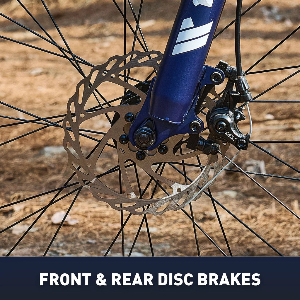 26 Fat Tire Full Suspension Mountain Bike with 21 Speeds Disc Brakes Blue H65337