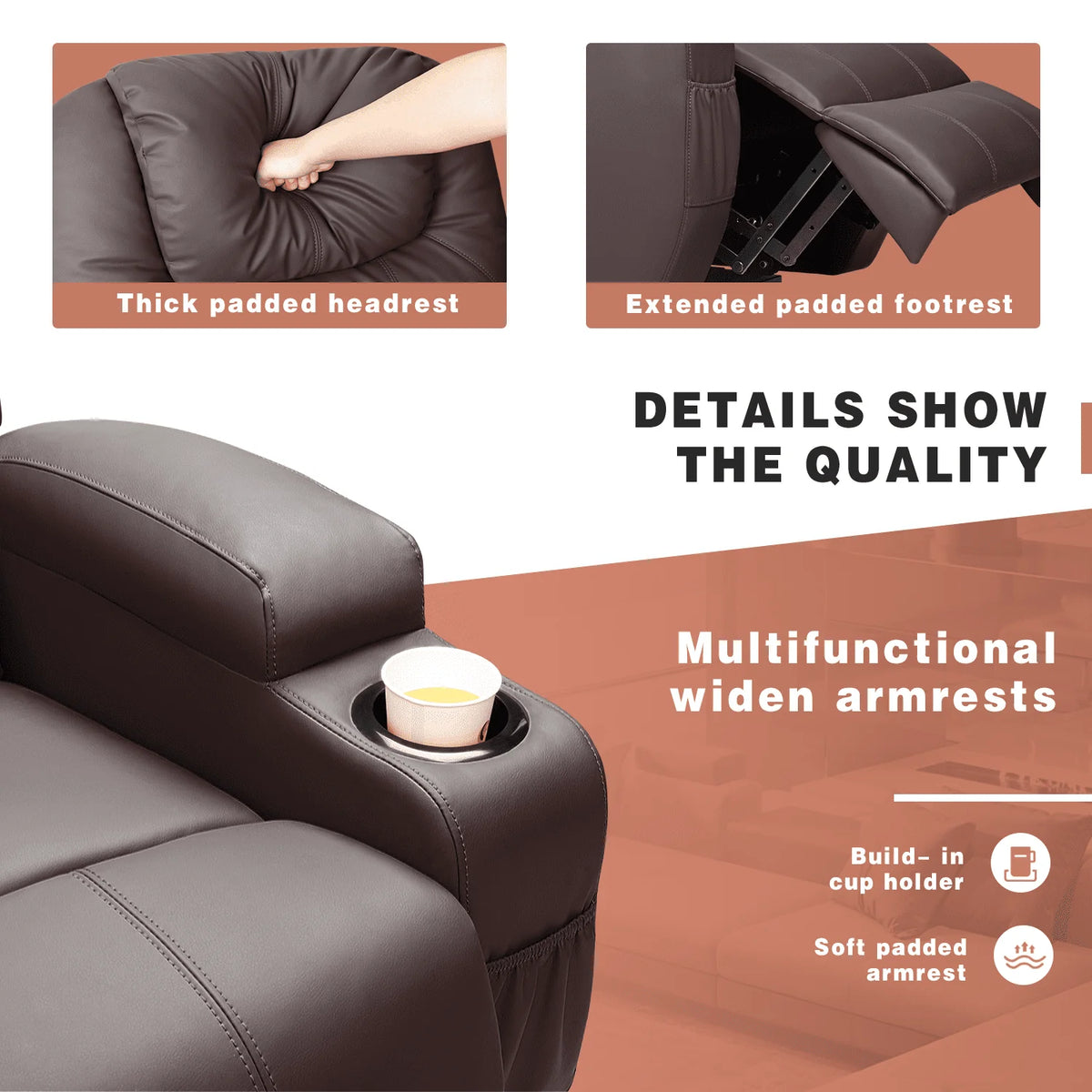 Black Faux Leather Power Lift Recliner N330