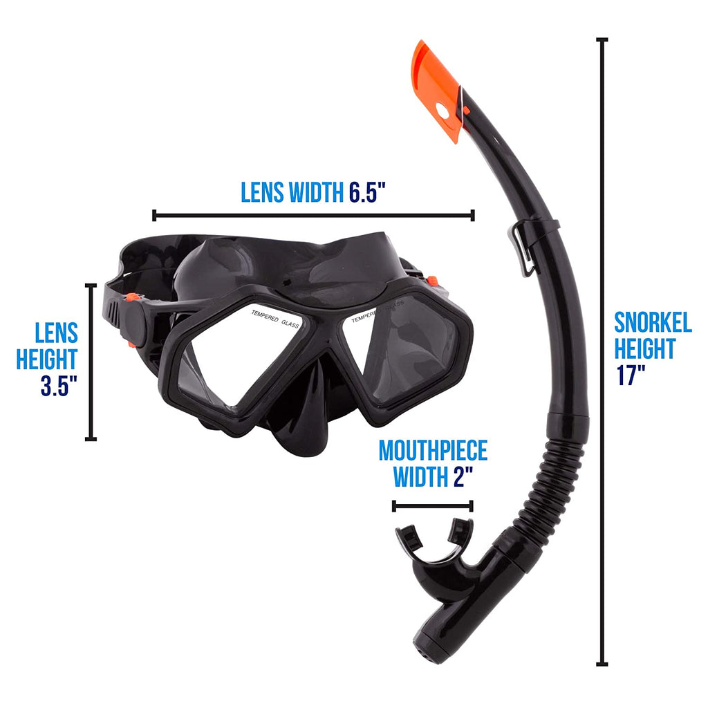Semi-Dry Diving & Snorkel Set, Coral X106