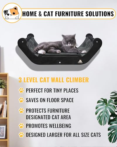 Wooden Cat Wall Shelves with 3 Steps A1295