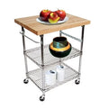 3 Tier Gourmet Cart with Maple Butcher Block Top P94341