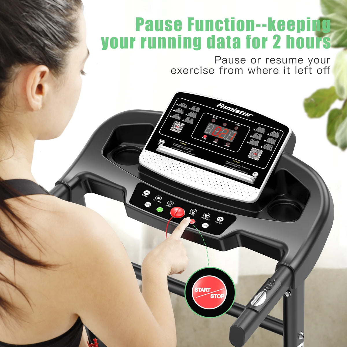 Folding Electric Treadmill with 2.5HP 3 Manual Incline E22360