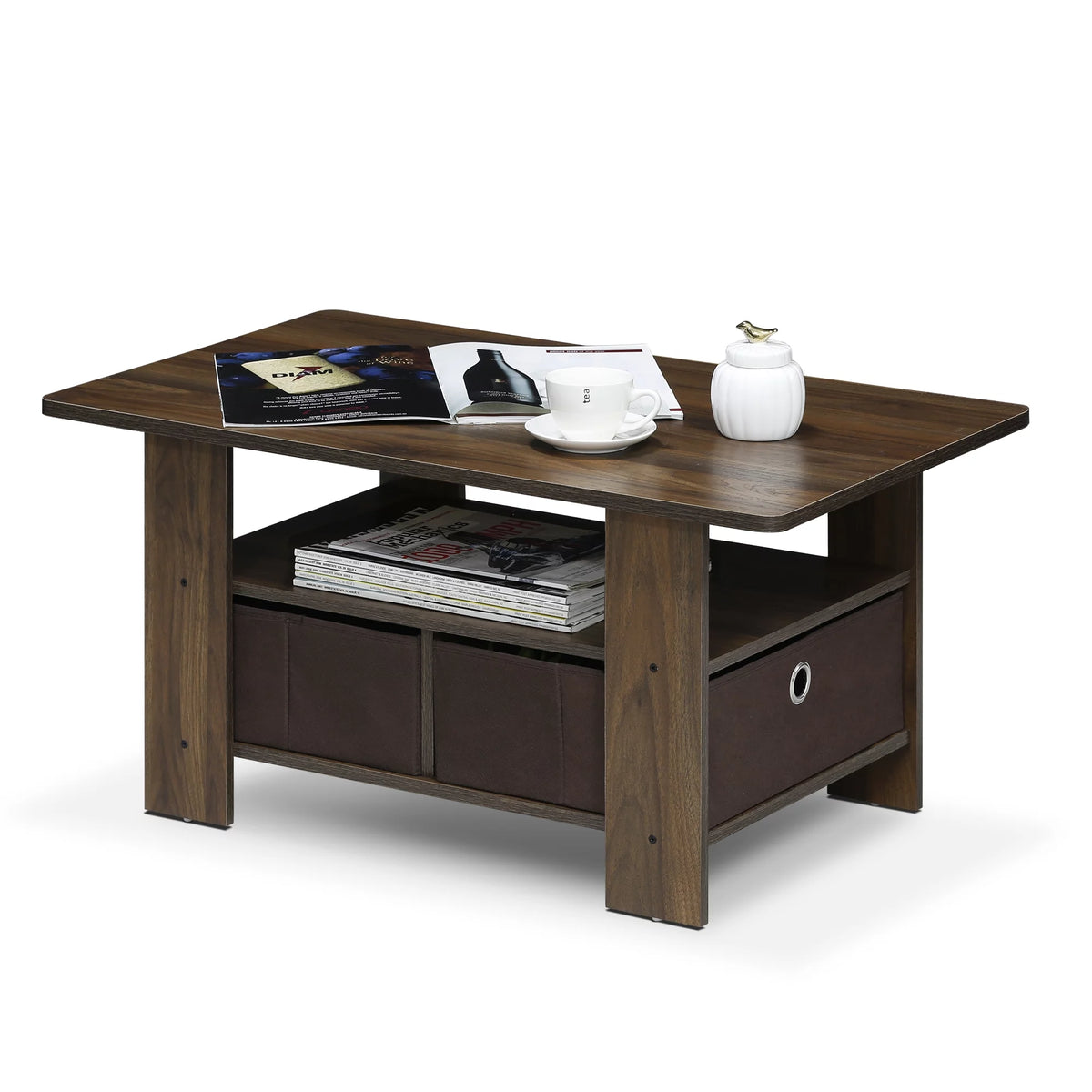 Wood Coffee Table with Bin Drawer P13828