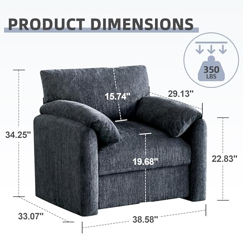 Beige Chenille Oversized Armchair K200