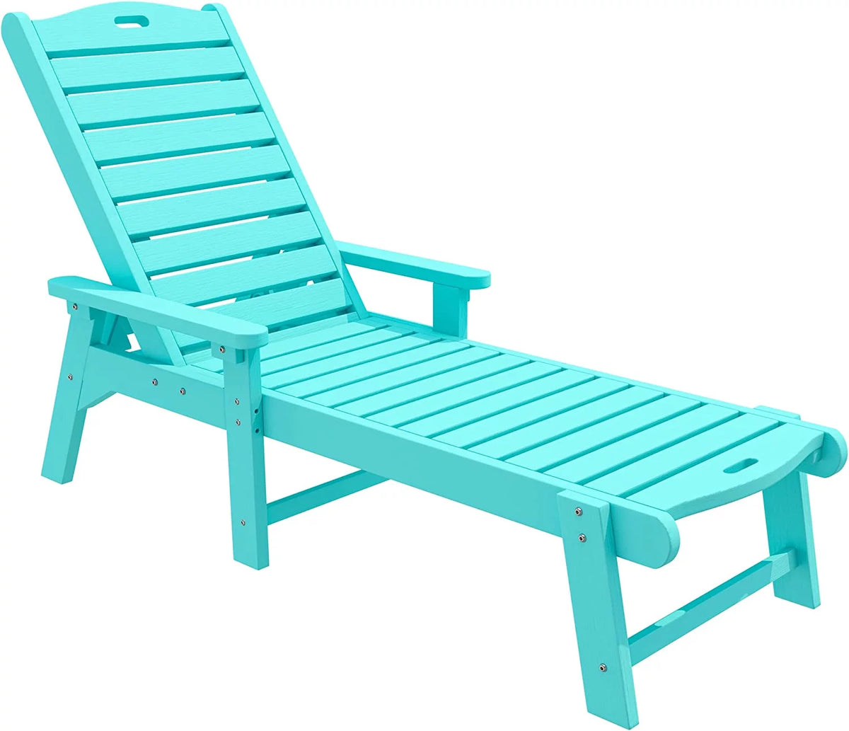 Blue Adjustable Resin Chaise Lounge Chair O8395