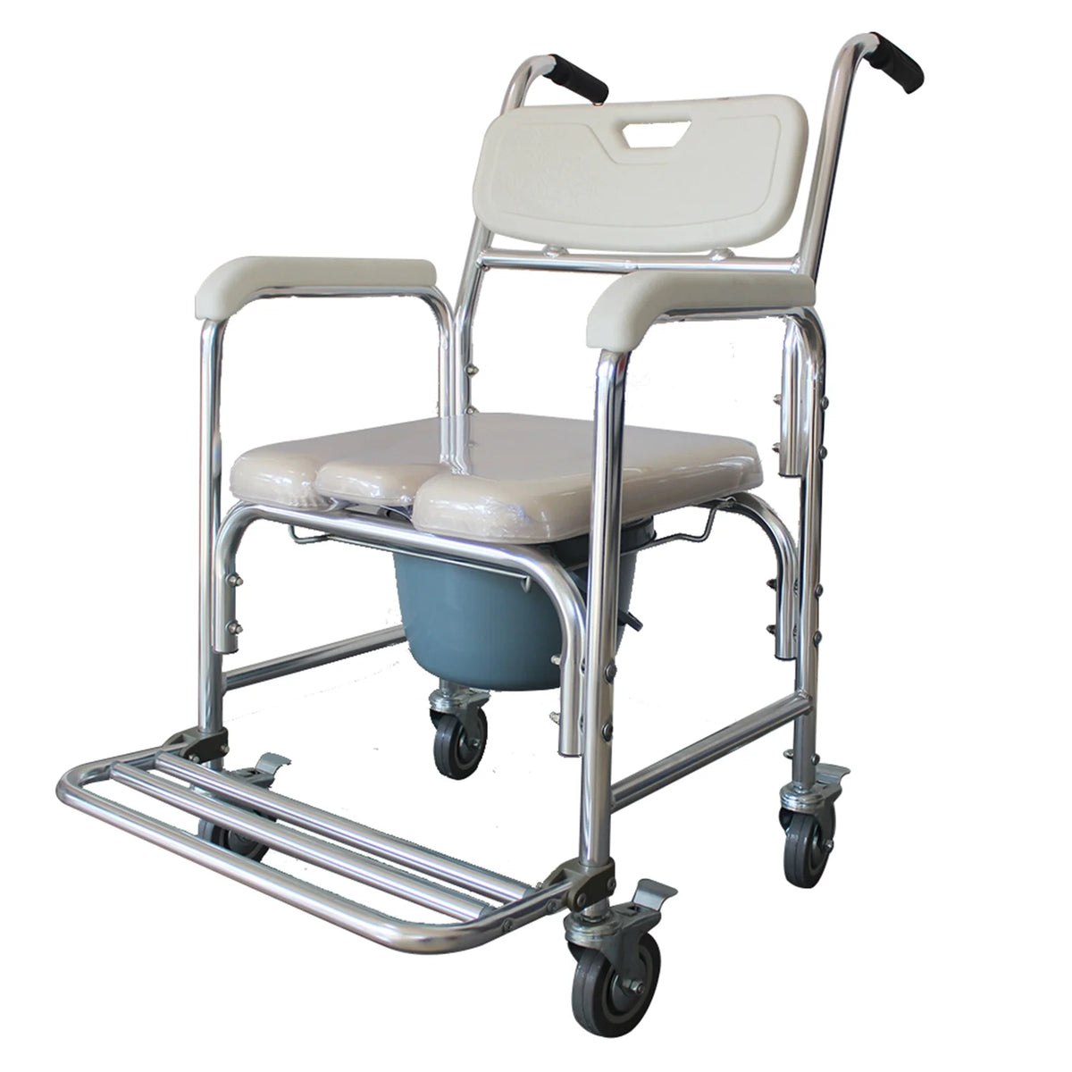 4 in 1 Rolling Shower Commode Chair with Braking Casters Q802881