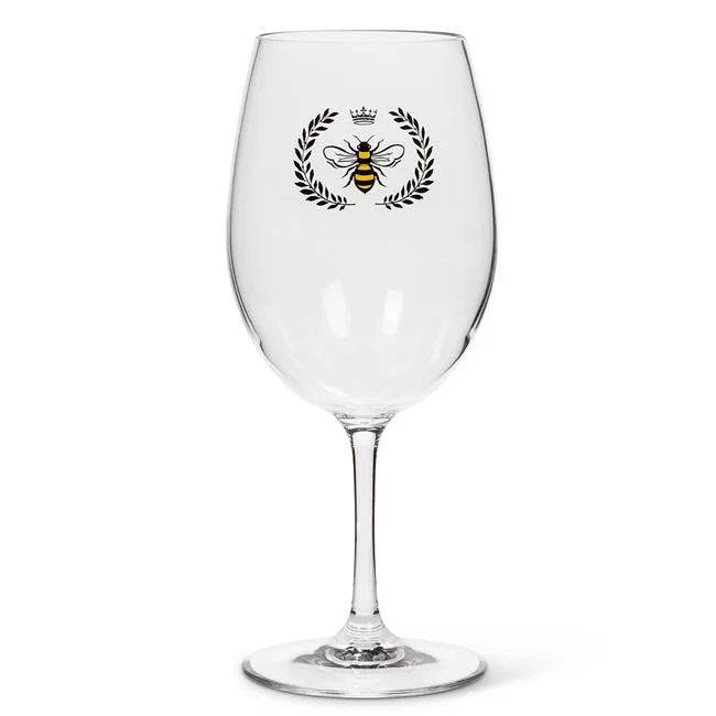 Clear & Black Acrylic Wine Goblet Set of 6 Y9854