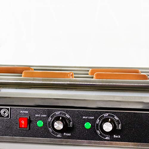 12 Hot Dog & 5 Roller Grill Cooker Warmer Machine X2001