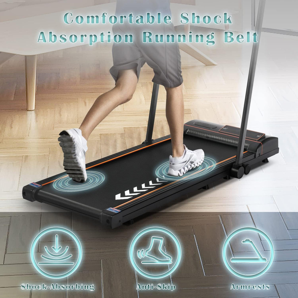 2 in 1 Under Desk Folding Electric Treadmill with LED Display L1903