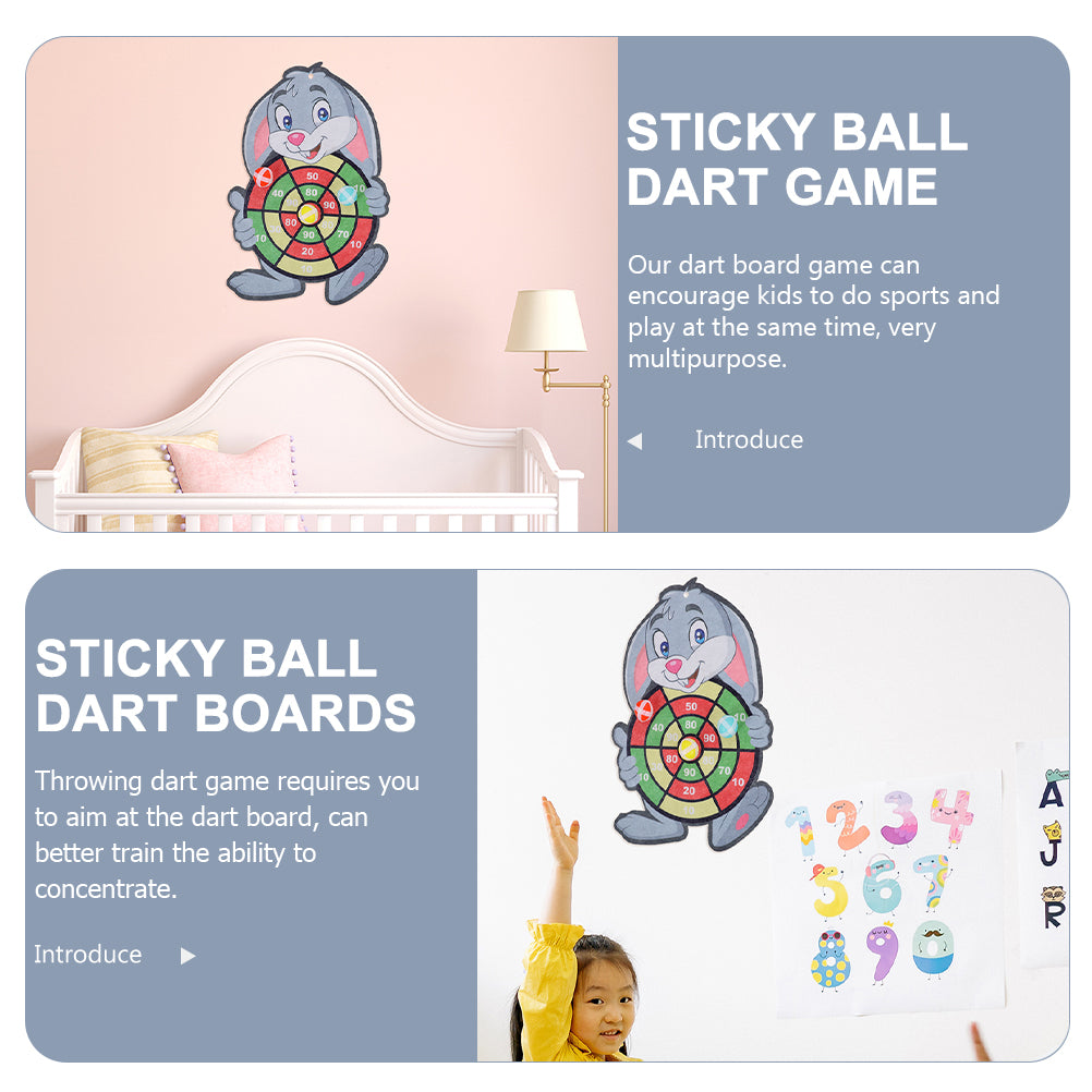 2 Sets Children's Sticky Ball Dart Board Toys Hook up Game X562