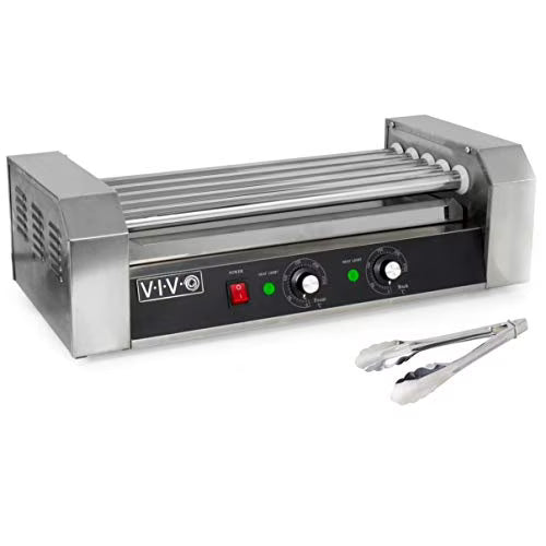 12 Hot Dog & 5 Roller Grill Cooker Warmer Machine X2001