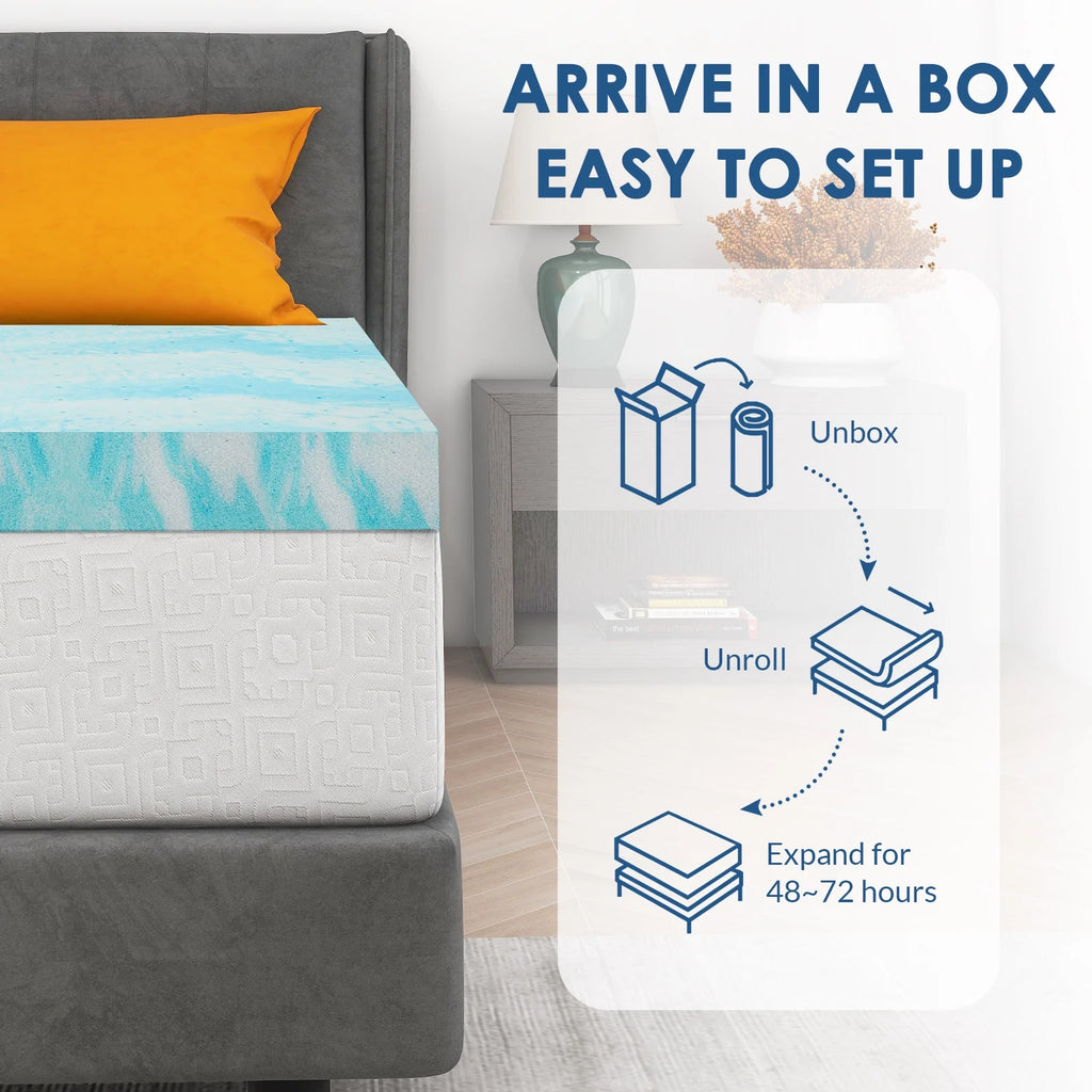 3 inch Gel Infused Memory Foam Twin Mattress Topper B9062