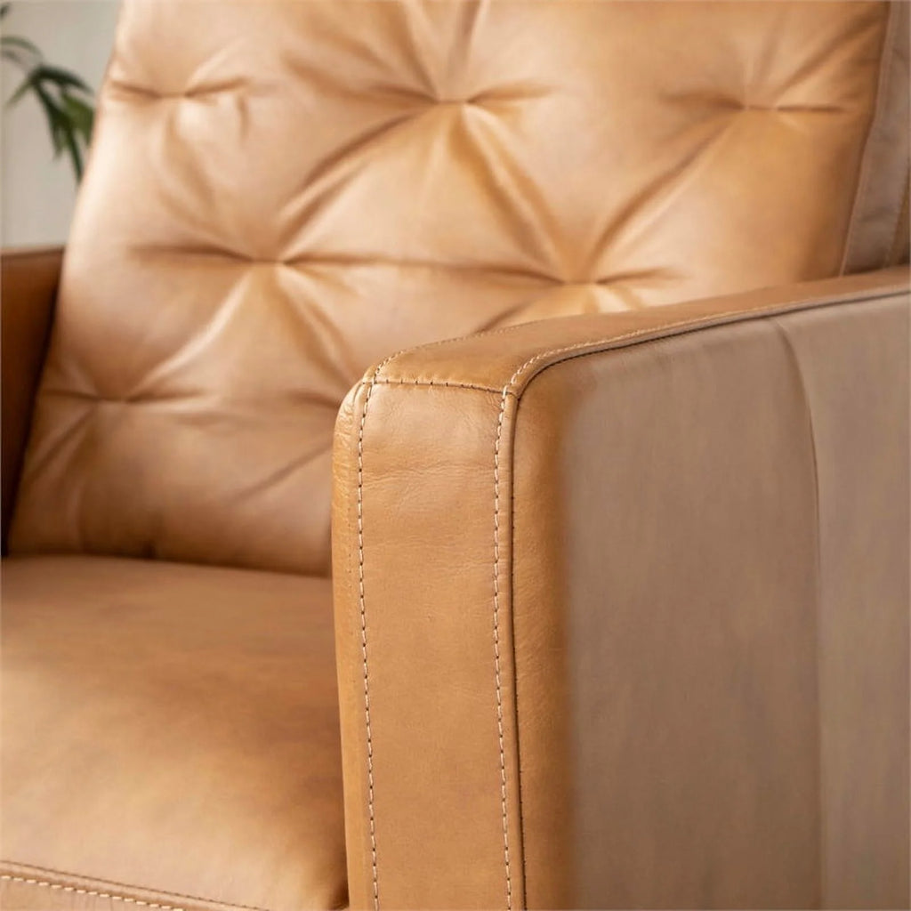 Tan Genuine Leather Recliner Chair A17345