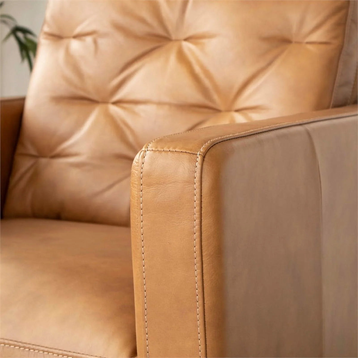 Tan Genuine Leather Recliner Chair A17345