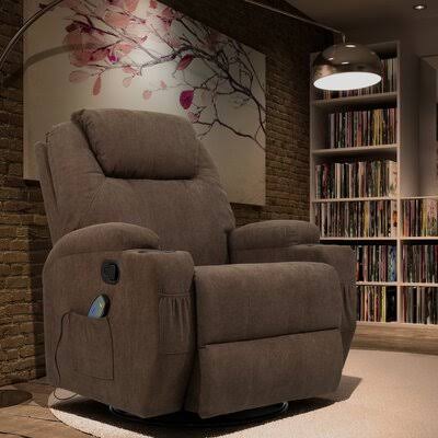 Brown Canvas Fabric Massage Chair H4510