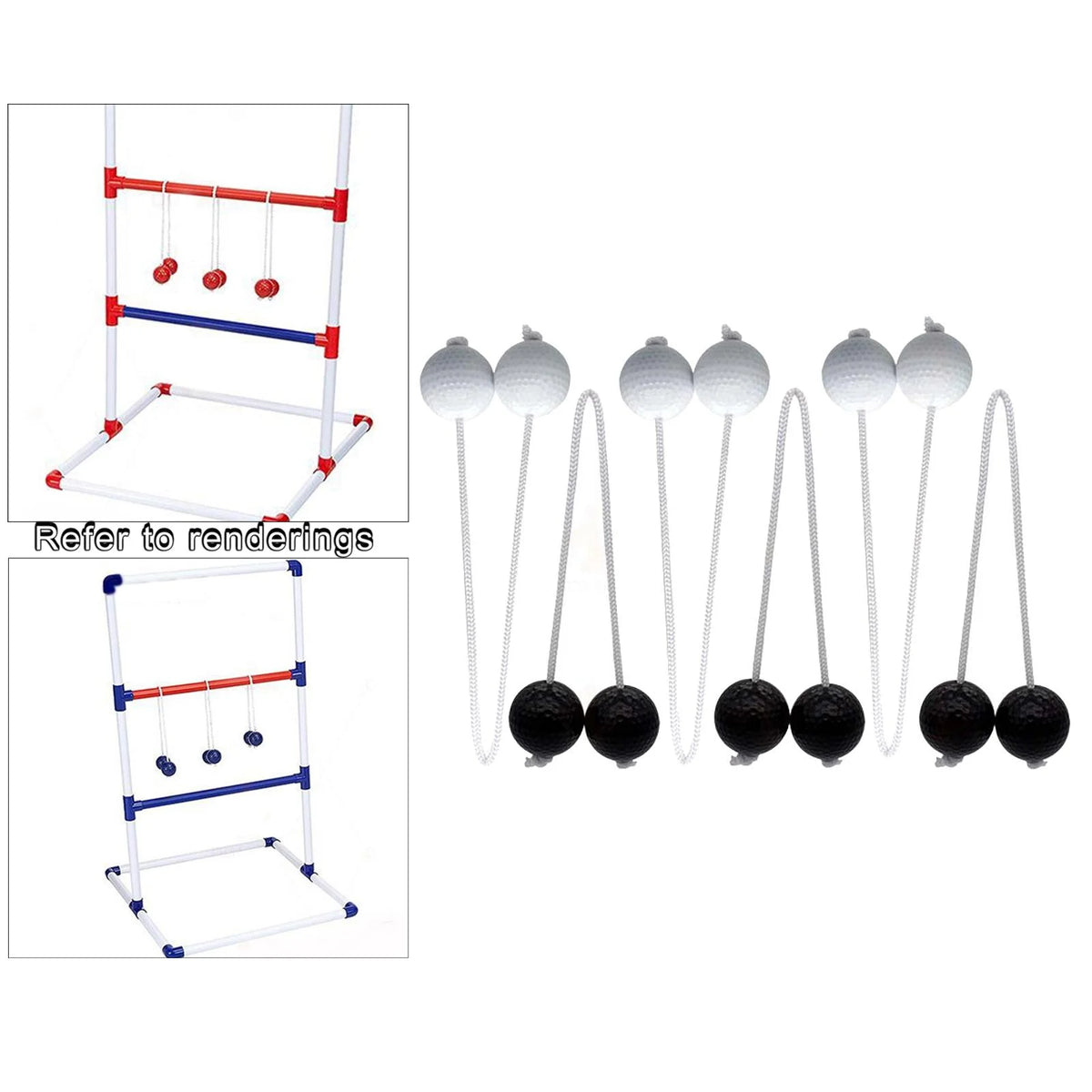 Ladder Throwing Game Outdoor Lawn Yard Beach Game Black and White F35293