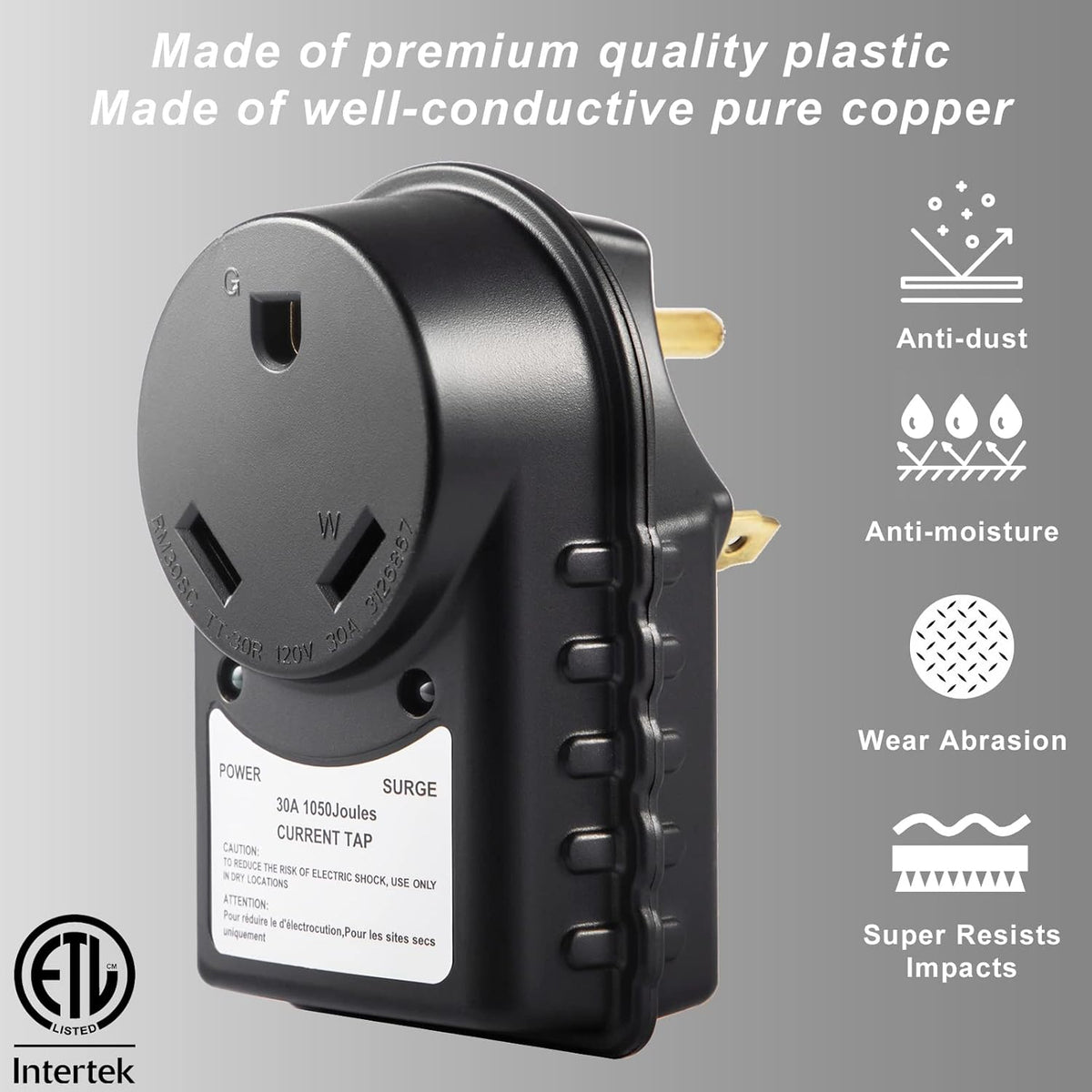 30 Amp Surge Protector Power Adapter with LED Light Indicator, Pack of 2 P277