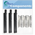 3-Pack BBQ Gas Grill Tube Burner & Heat Shield Plate Replacement Parts Y78519