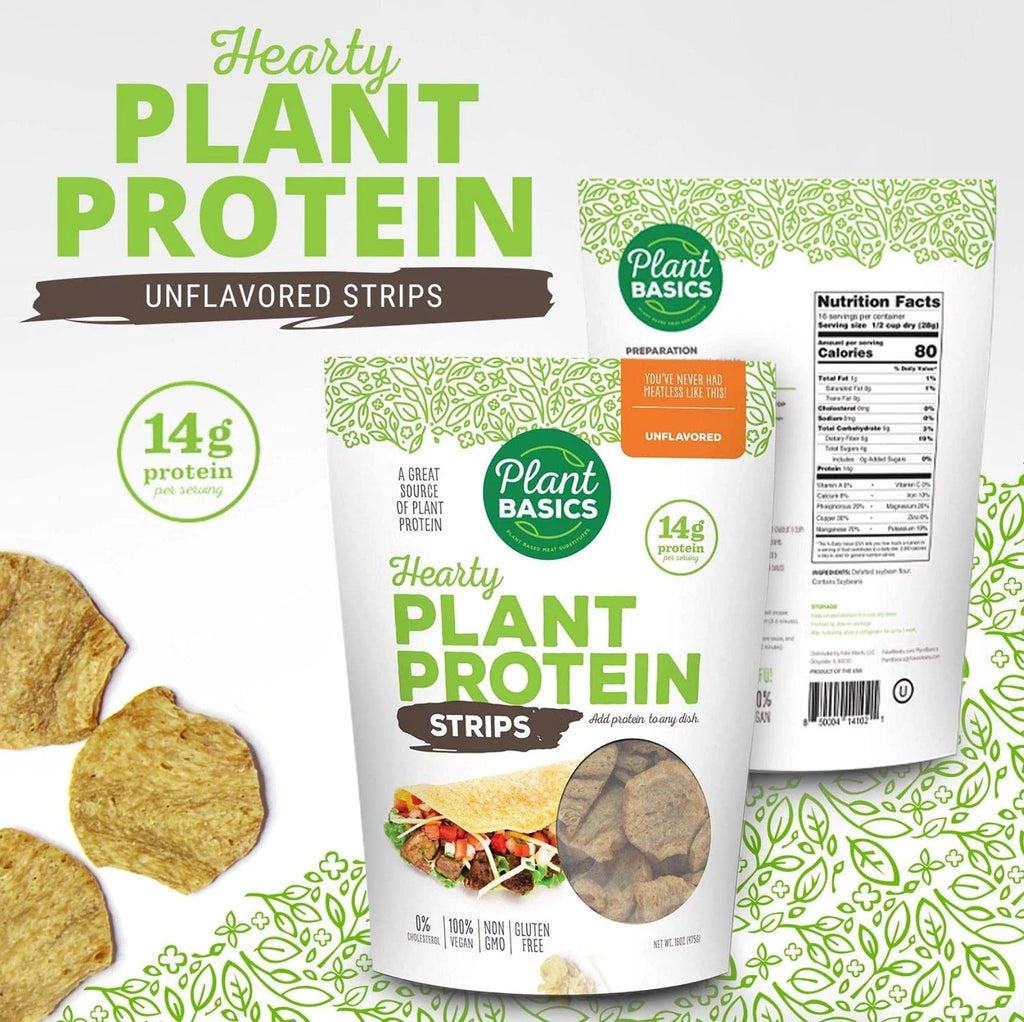Unflavored Plant Protein Strips, 1 lb (Pack of 6) Y387296
