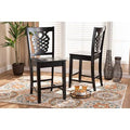 Dark Brown Wood 2-Piece Counter Stool Set B5101