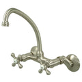 Two Handle High Arch Spout Wall Mount Kitchen Faucet Y800