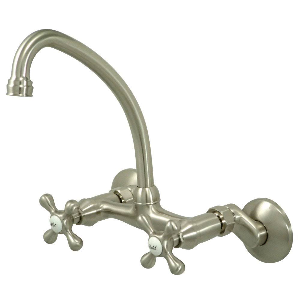 Two Handle High Arch Spout Wall Mount Kitchen Faucet Y800