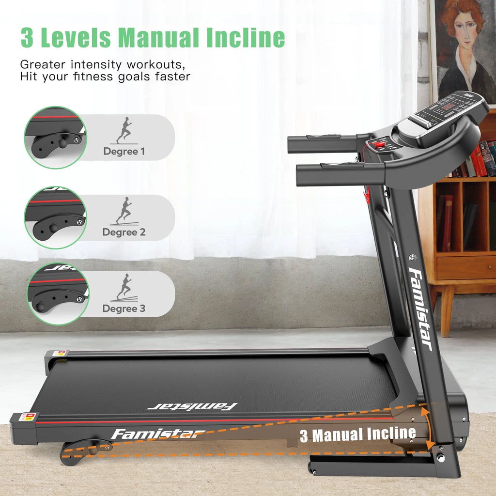 Folding Electric Treadmill with 2.5HP 3 Manual Incline E22360